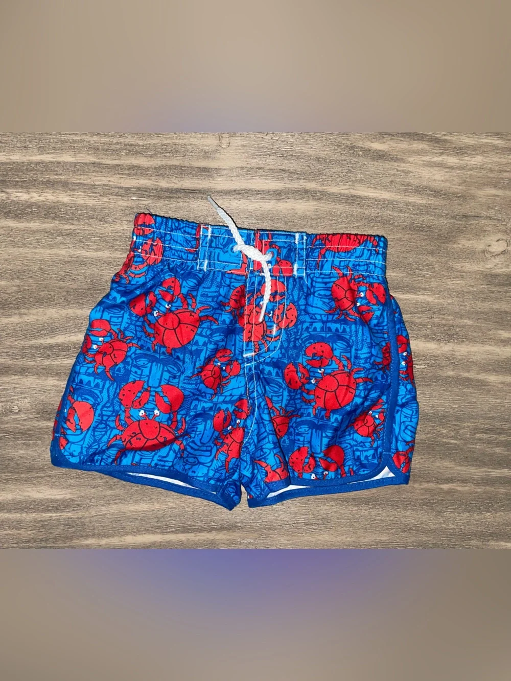 Boys Blue 🦀 Crab Print Swim Shorts